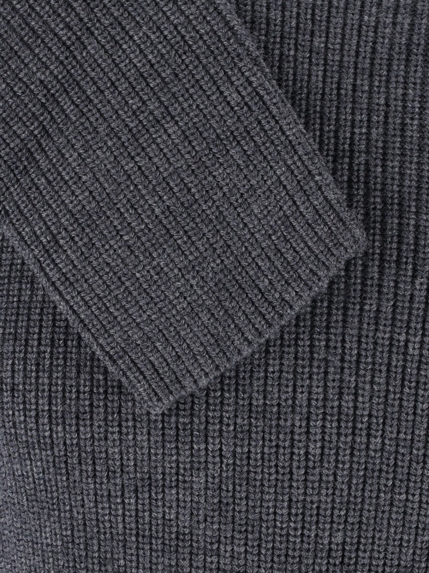 Entire Studios Black Asymmetrical Ribbed Knit Top