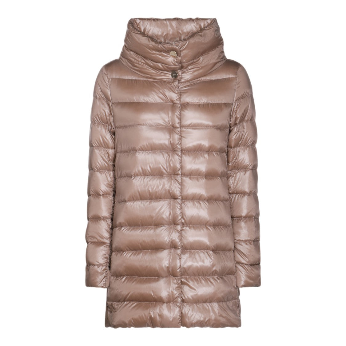 Herno Quilted Down Coat With Structured Collar And Button Closure