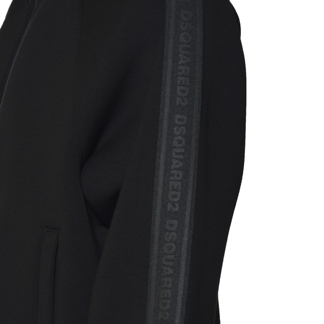 Dsquared2 Zip-Up Black Sweater With High Collar