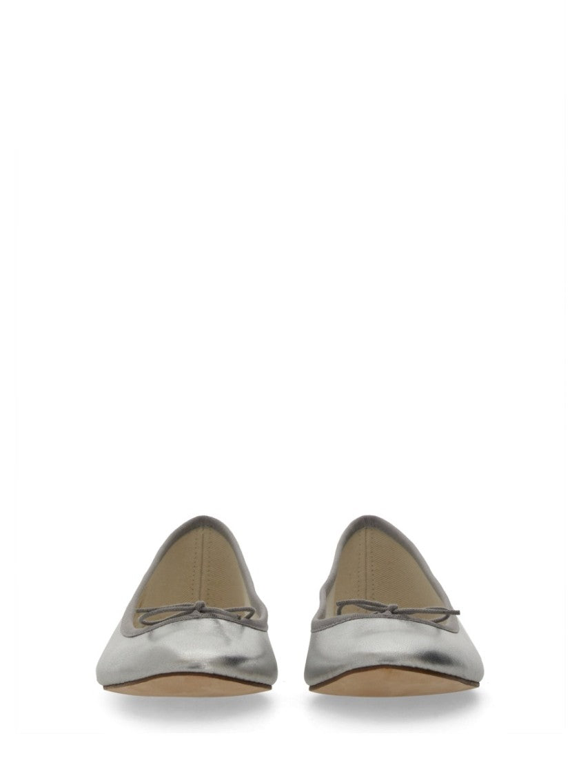 Repetto Neutrals Cendrillon Metallic Bow Detail Flats