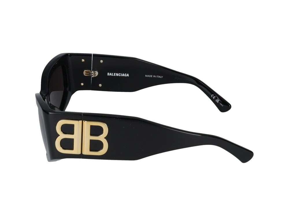 Balenciaga Black Oversized Square Frame Sunglasses