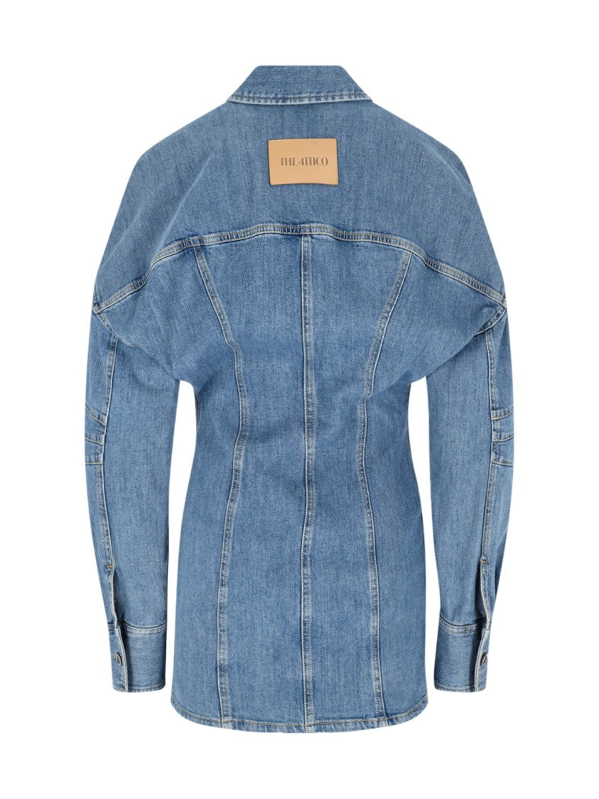 The Attico Mini Denim Dress – Light Blue