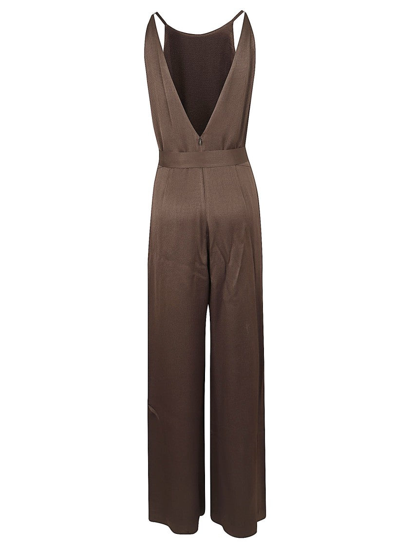 Peserico Fluid Halter Neck Jumpsuit With Wide-Leg Palazzo Pants
