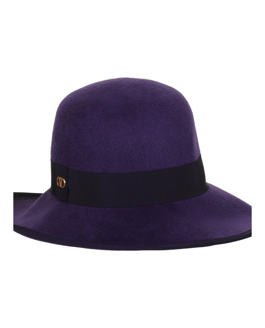 Valentino Vlogo Signature Curved Wide Brim Hat
