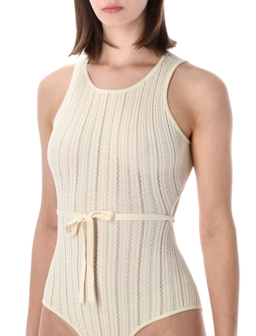 Sessùn Textured Knit Cut Out Bodysuit