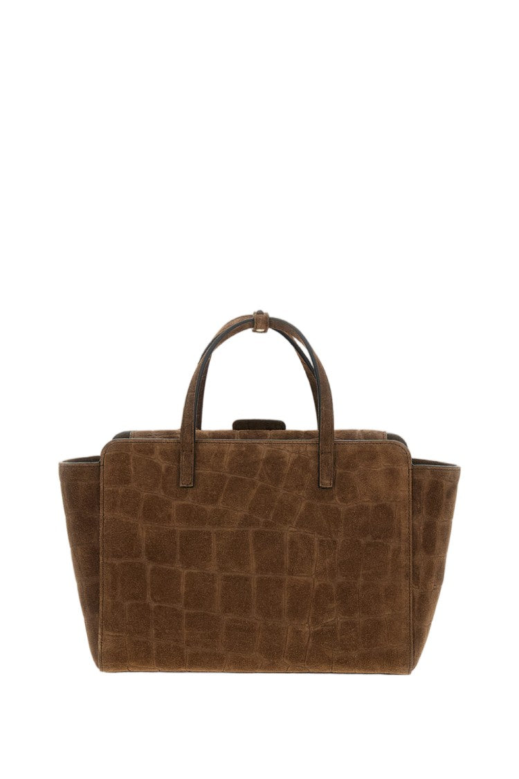 Hidesins Croc-Effect Suede Shoulder Bag