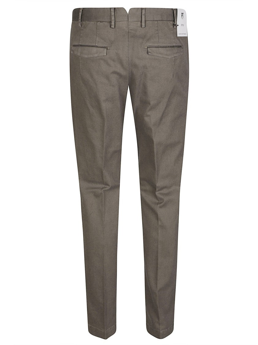 Pt Torino Master Tailored Brown Stretch-Cotton Pants