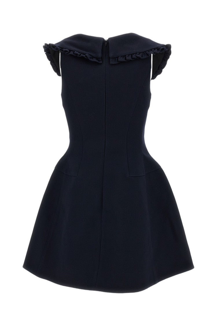 Shushu/Tong Mini Dress With Statement Bow And Ruffled Trim