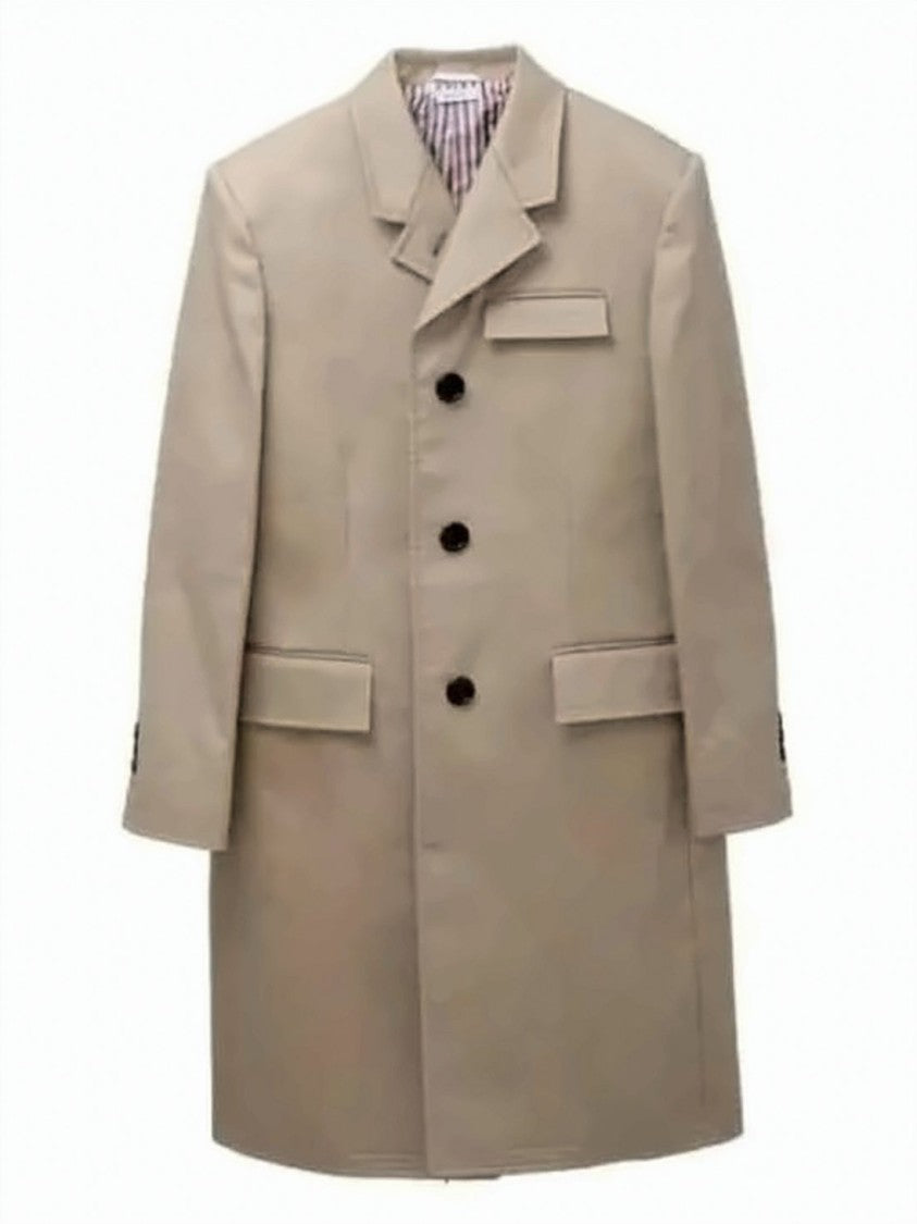 Thom Browne Structured Tailored Coat With Classic Lapel And Flap Pockets