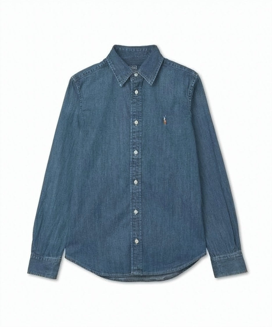 Polo Ralph Lauren Classic Denim Blouse With Button-Down Front