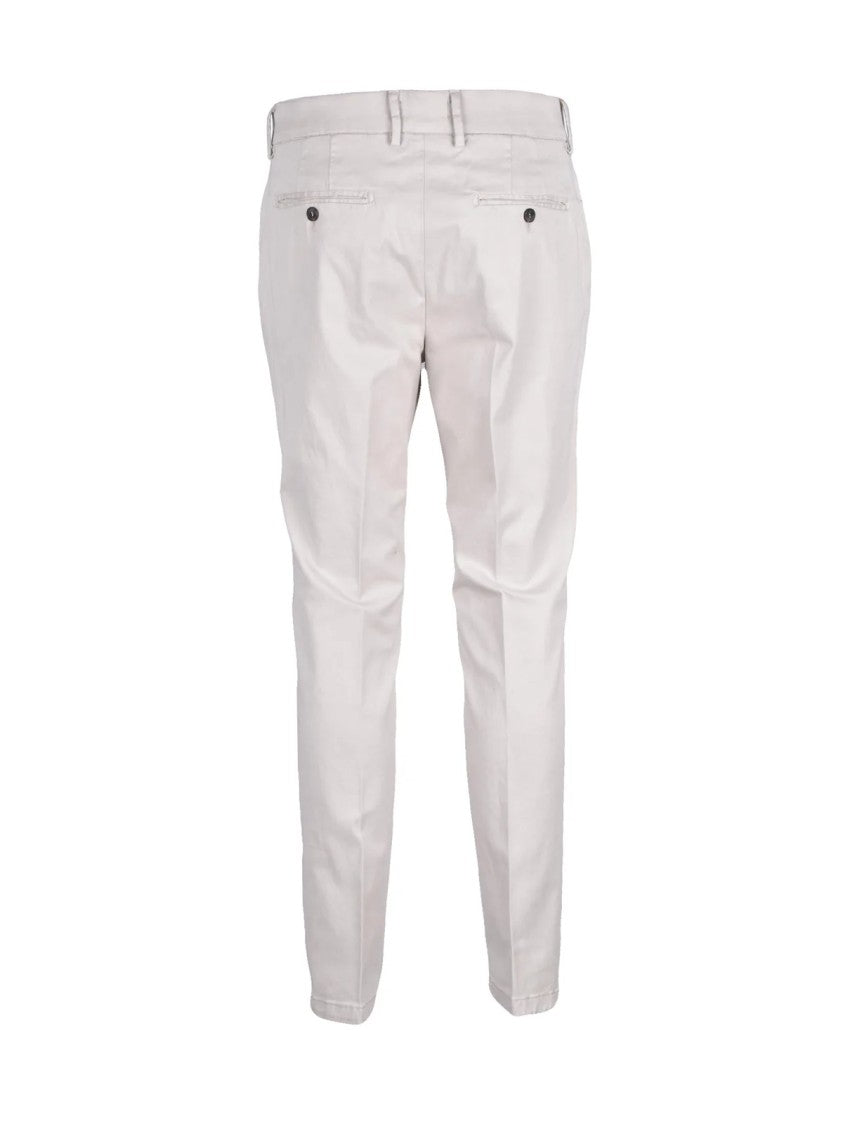 Cruna Beige Stretch Cotton-Blend Tailored Formal Pants