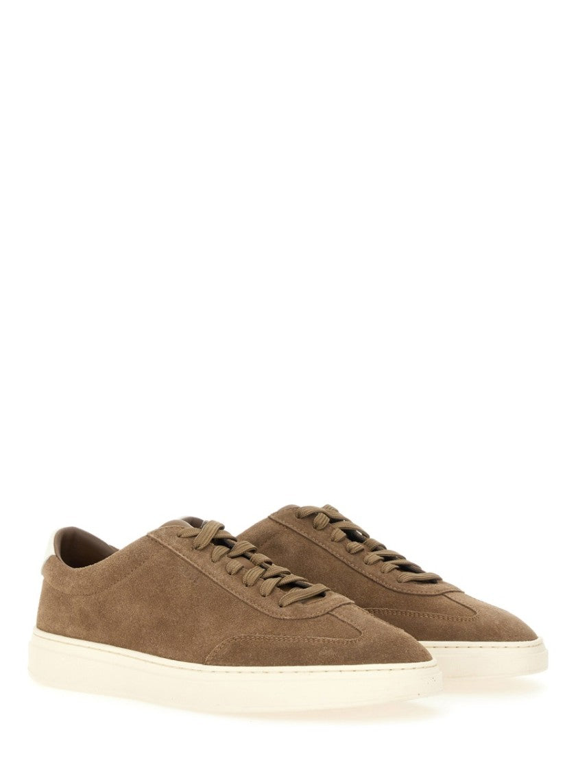 Boss Soft Suede Sneakers With Contrasting Rubber Sole