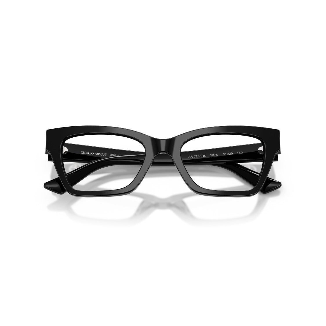 Giorgio Armani 0Ar7285hu Rectangular Black Acetate Eyeglasses With Logo Emblem