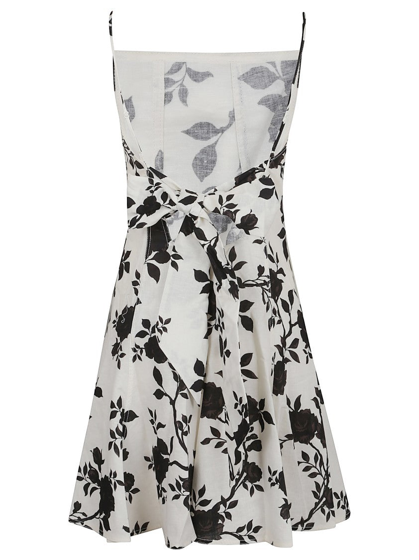 Self-Portrait Floral Print Linen Blend Dress