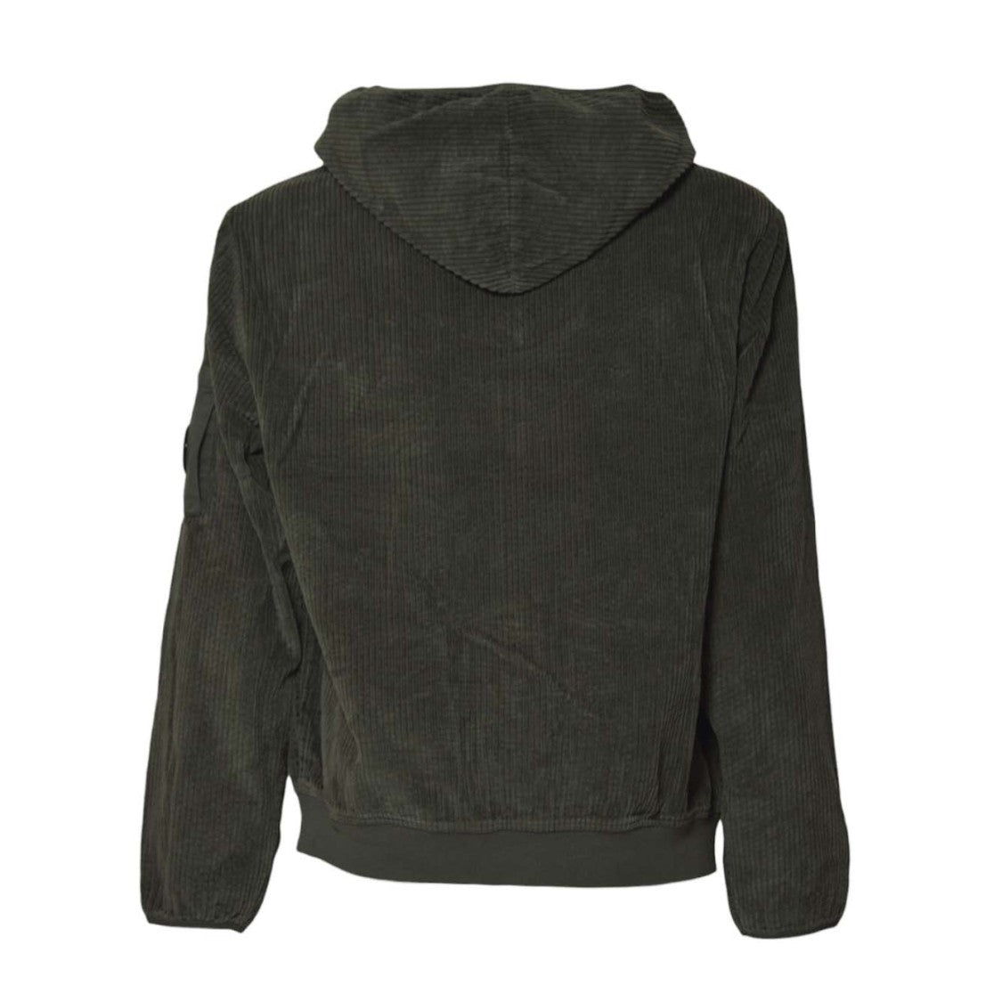 C.P. Company Textured Hooded Zip-Up Sweater With Distinctive Patch Pocket