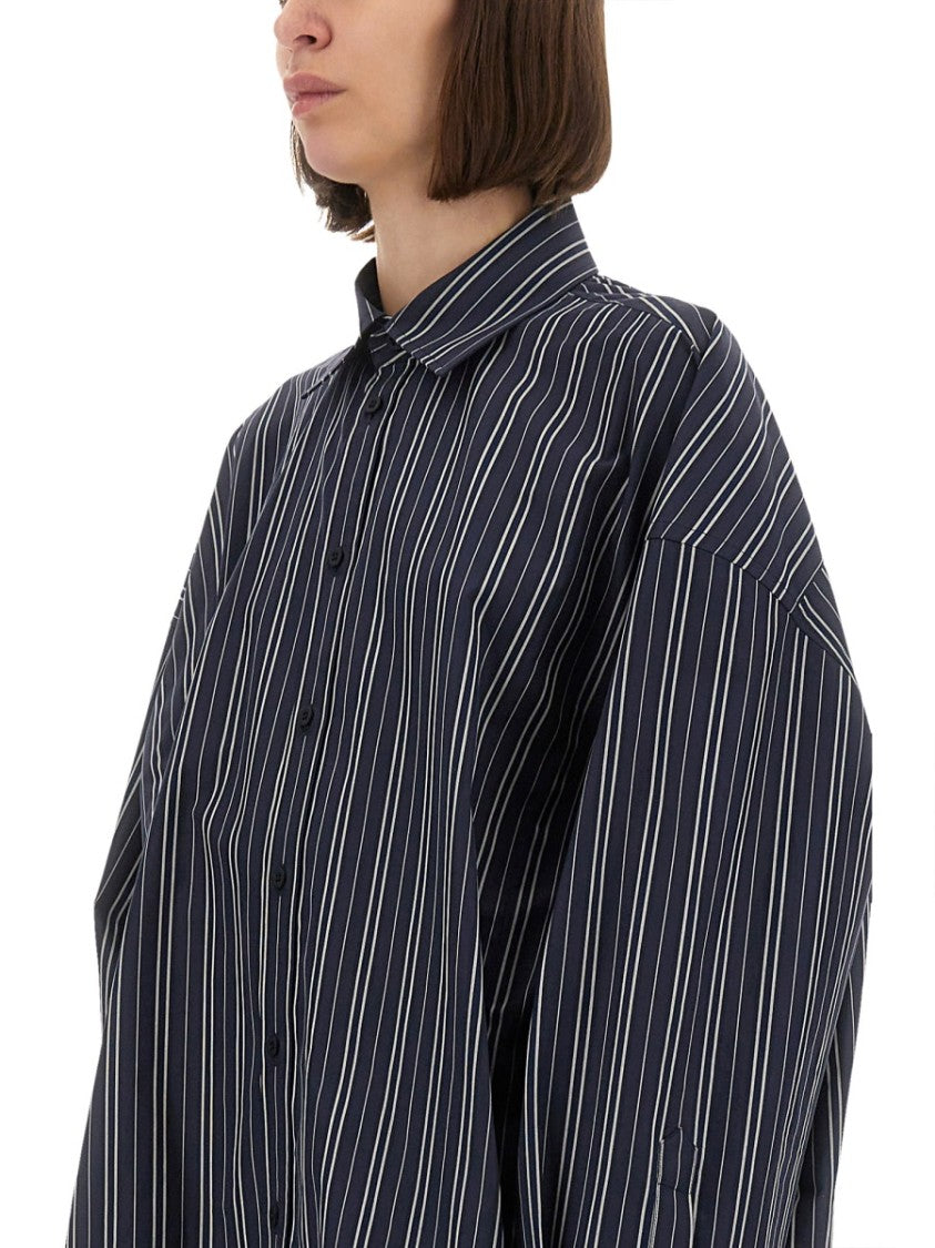 Balenciaga Contrasting Stripe Oversized Cotton Shirt