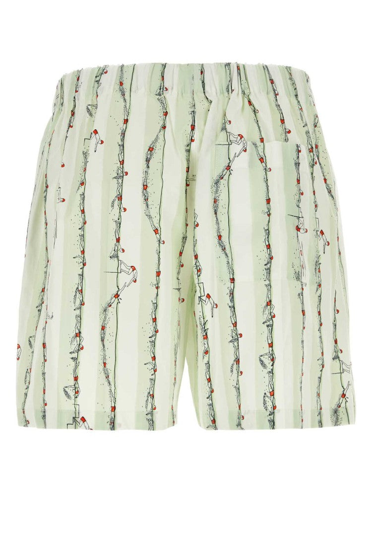 Bottega Veneta Printed Poplin Bermuda Shorts