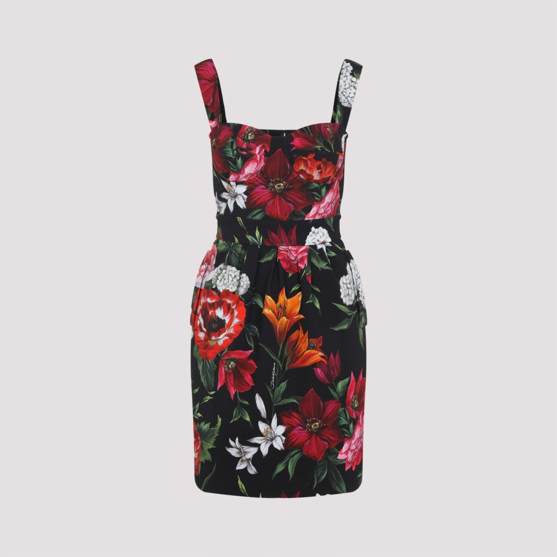 Dolce & Gabbana Multicolor Flower Cotton Midi Dress