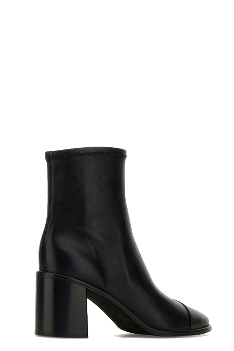 Tory Burch Black Leather Cap-Toe Sock Bootie