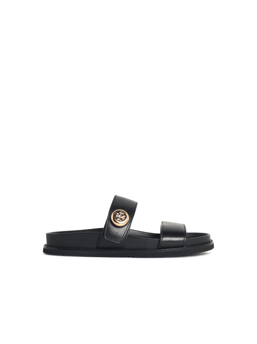Tory Burch 'Romy Sport' Black Leather Slippers