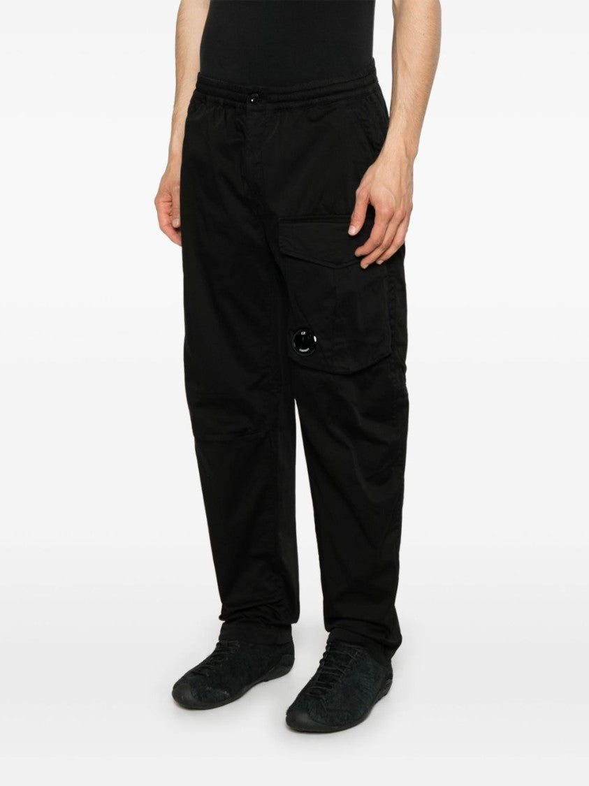 C.P. Company Contemporary Black Trousers With Elasticated Waistband And Zip Pockets