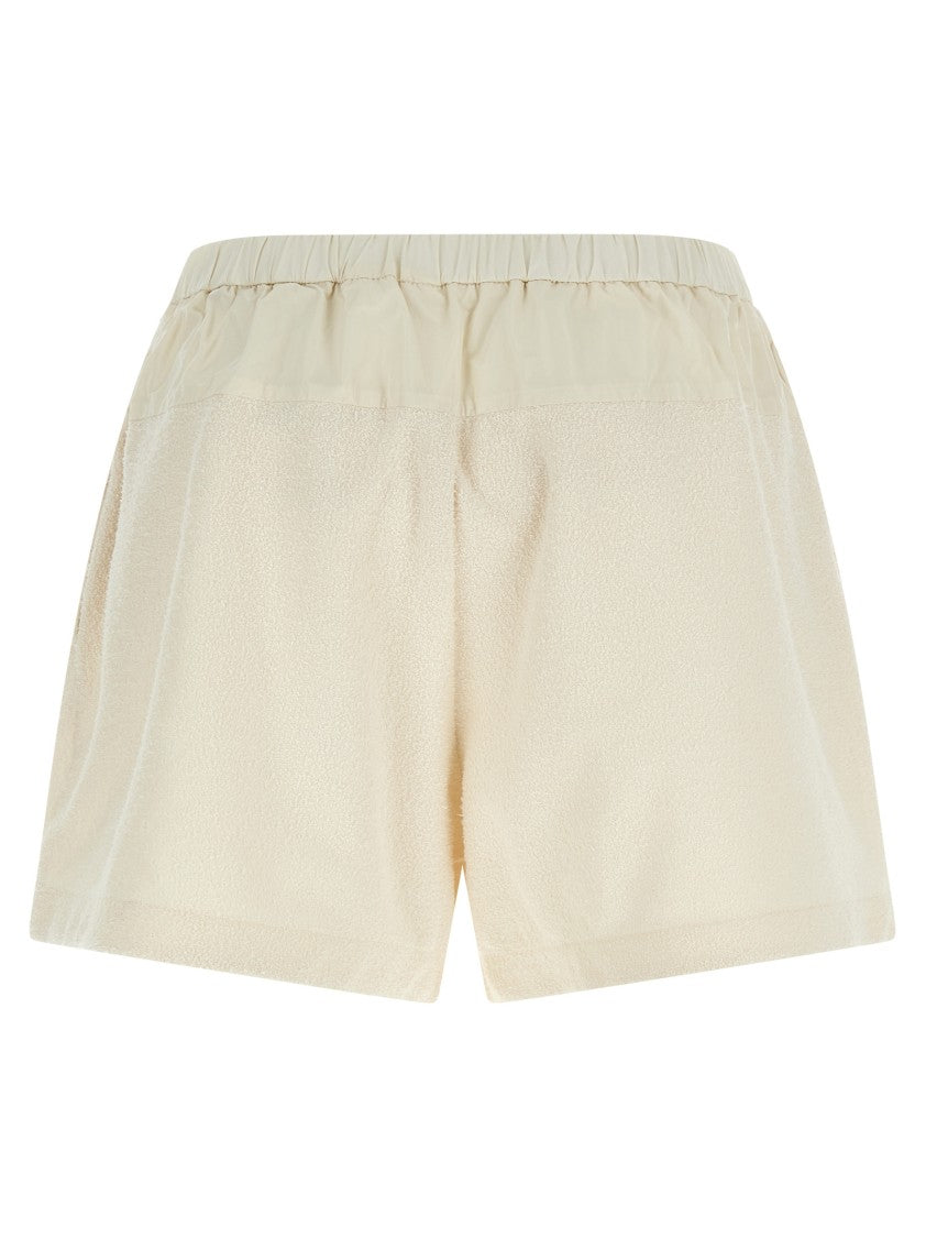 Moncler Bouclé Fabric Shorts With Adjustable Waist And Logo Detail