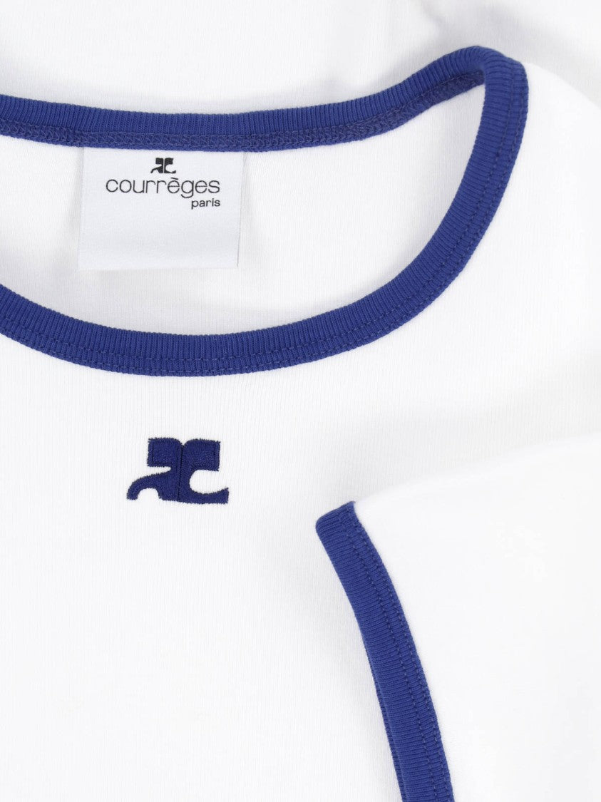 Courrèges White Signature Contrast Trim T-Shirt