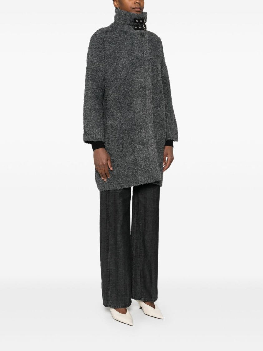 Liu Jo Textured Grey Oversized Coat