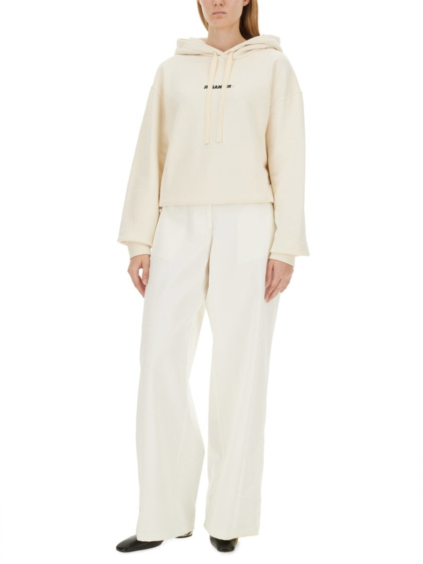 Jil Sander Cropped Relaxed-Fit Hoodie With Drawstring Hood