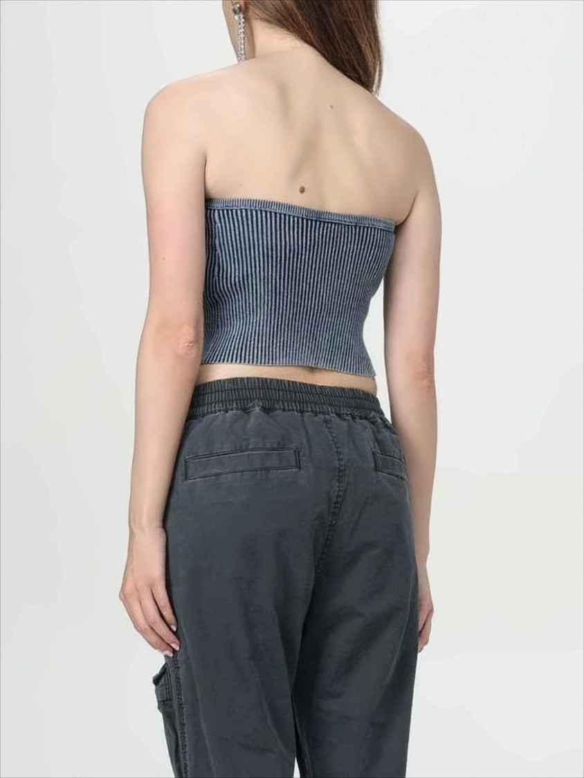 Diesel Strapless Ribbed Crop Top