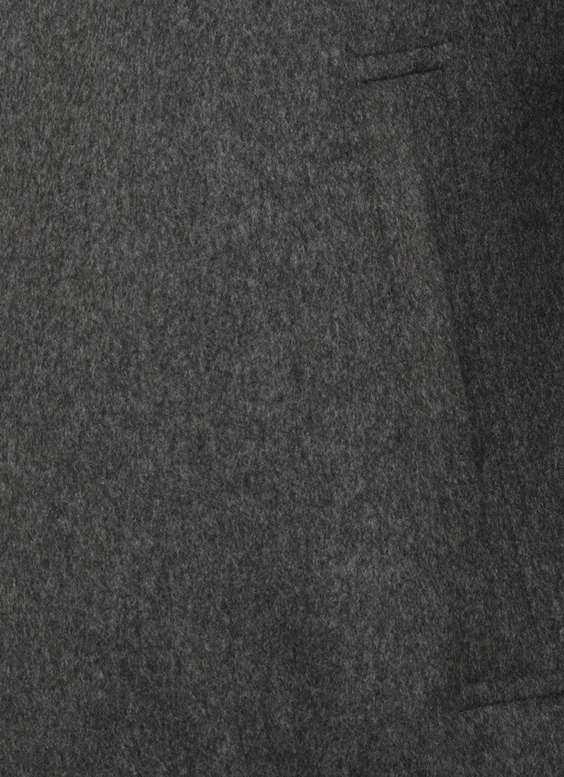 Lardini Dark Grey High-Neck Wool Jacket