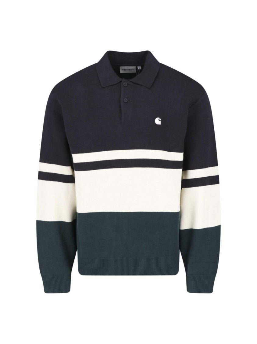 Carhartt Wip Multicolor Striped Viscose-Blend Long-Sleeve Polo Shirt