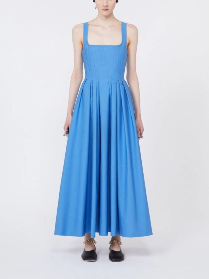 Sportmax Light Blue Square Neckline Dress