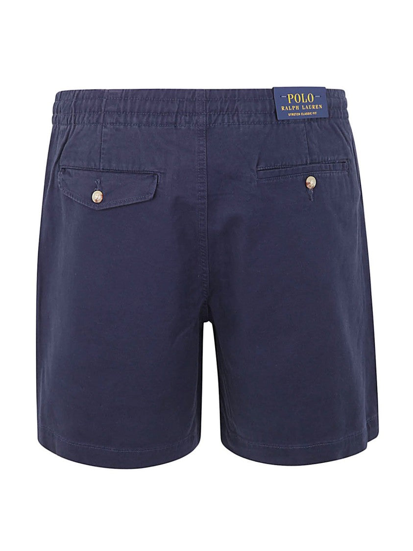 Polo Ralph Lauren Deep Navy Tailored Shorts With Elastic Waistband And Button Closure
