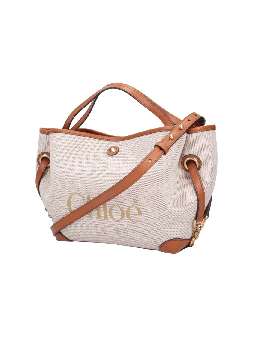 Chloé Medium Tote Bag With Textured Fabric
