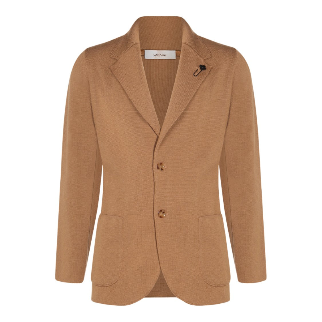 Lardini Tailored Blazer With Notch Lapels And Unique Lapel Pin