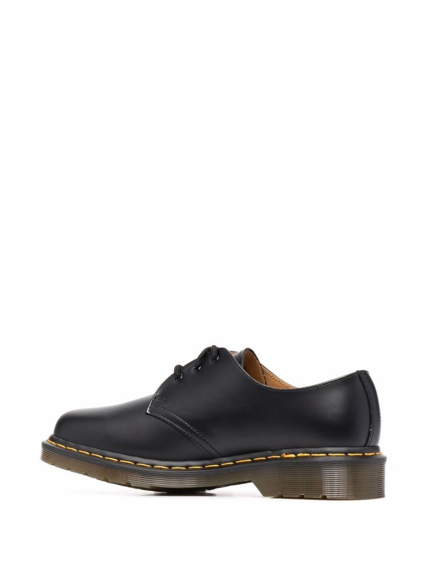 Dr. Martens Low Lace-Up Shoes In Smooth Black Leather