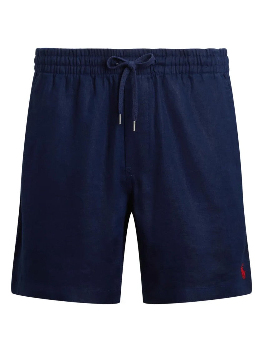 Polo Ralph Lauren Flat Front Linen Shorts With Elastic Waistband