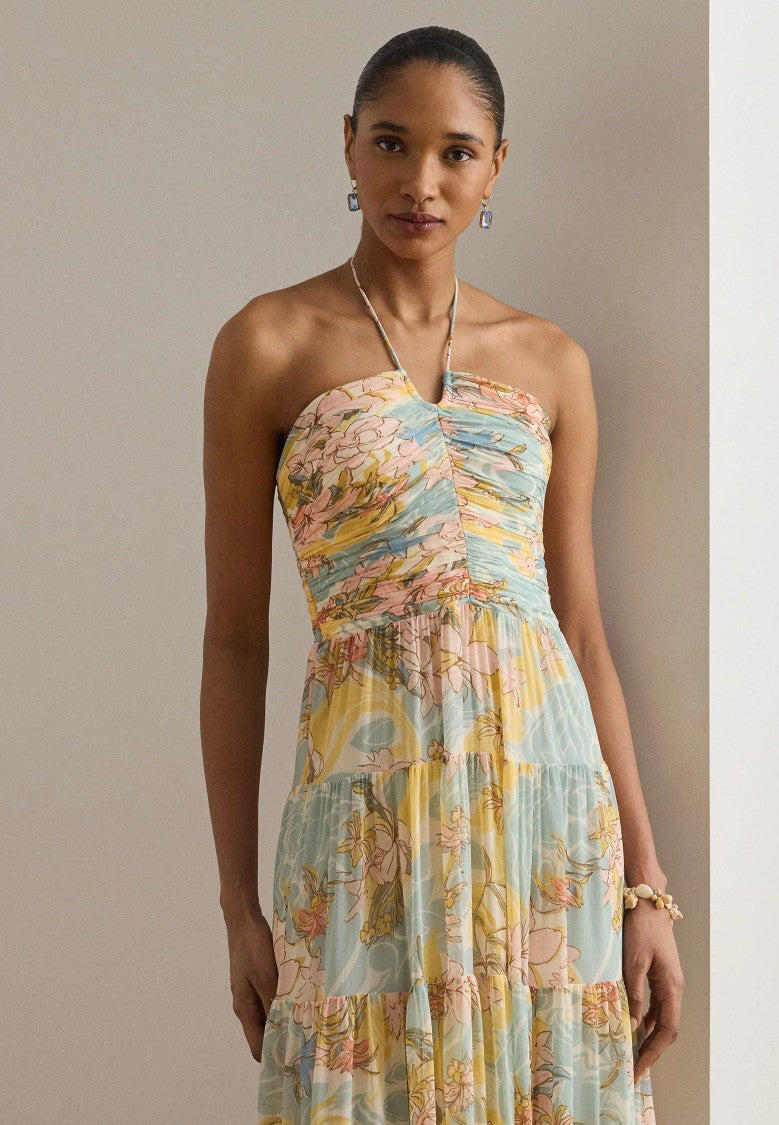Lauren Ralph Lauren Tiered Floral Maxi Dress With Halter Neckline
