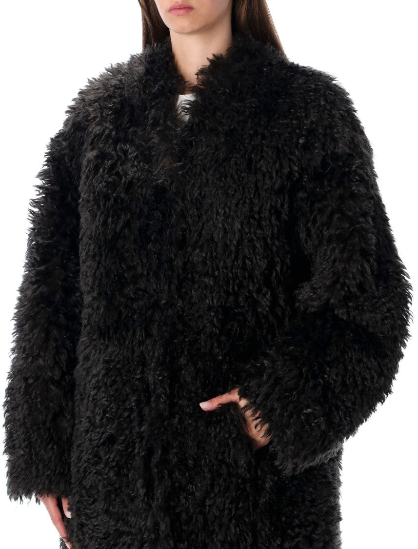 Stand Studio Carolina Long Curly Faux-Fur Coat