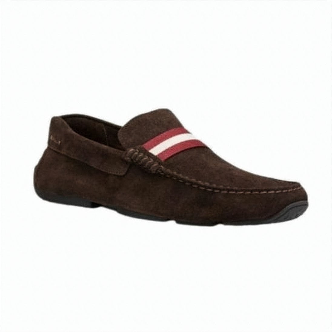 Bally Suede Leather Loafer With Striped Band