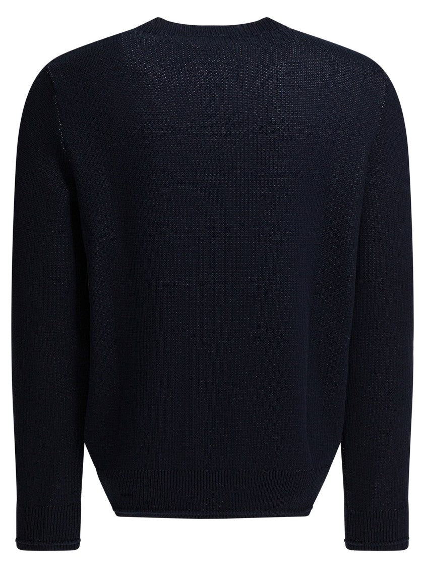 Givenchy Embroidered Logo Black Sweater With Ribbed Details