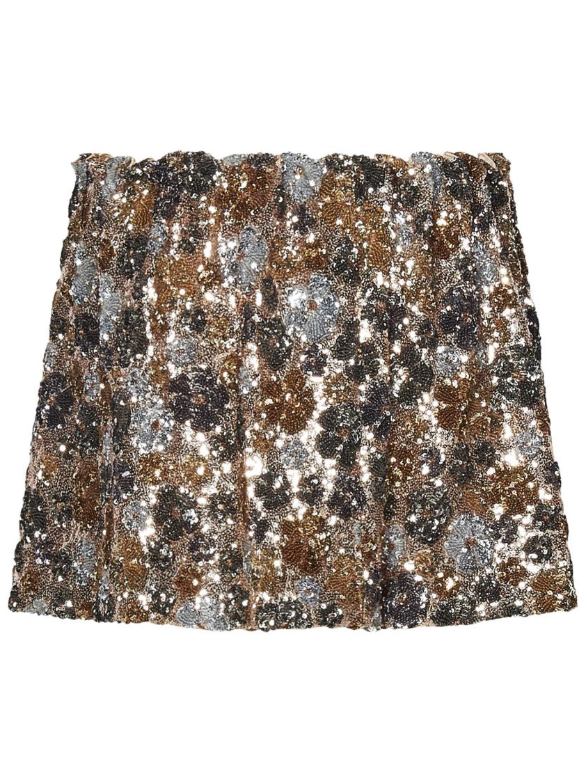N°21 Strapless Sequin Top With Floral Pattern