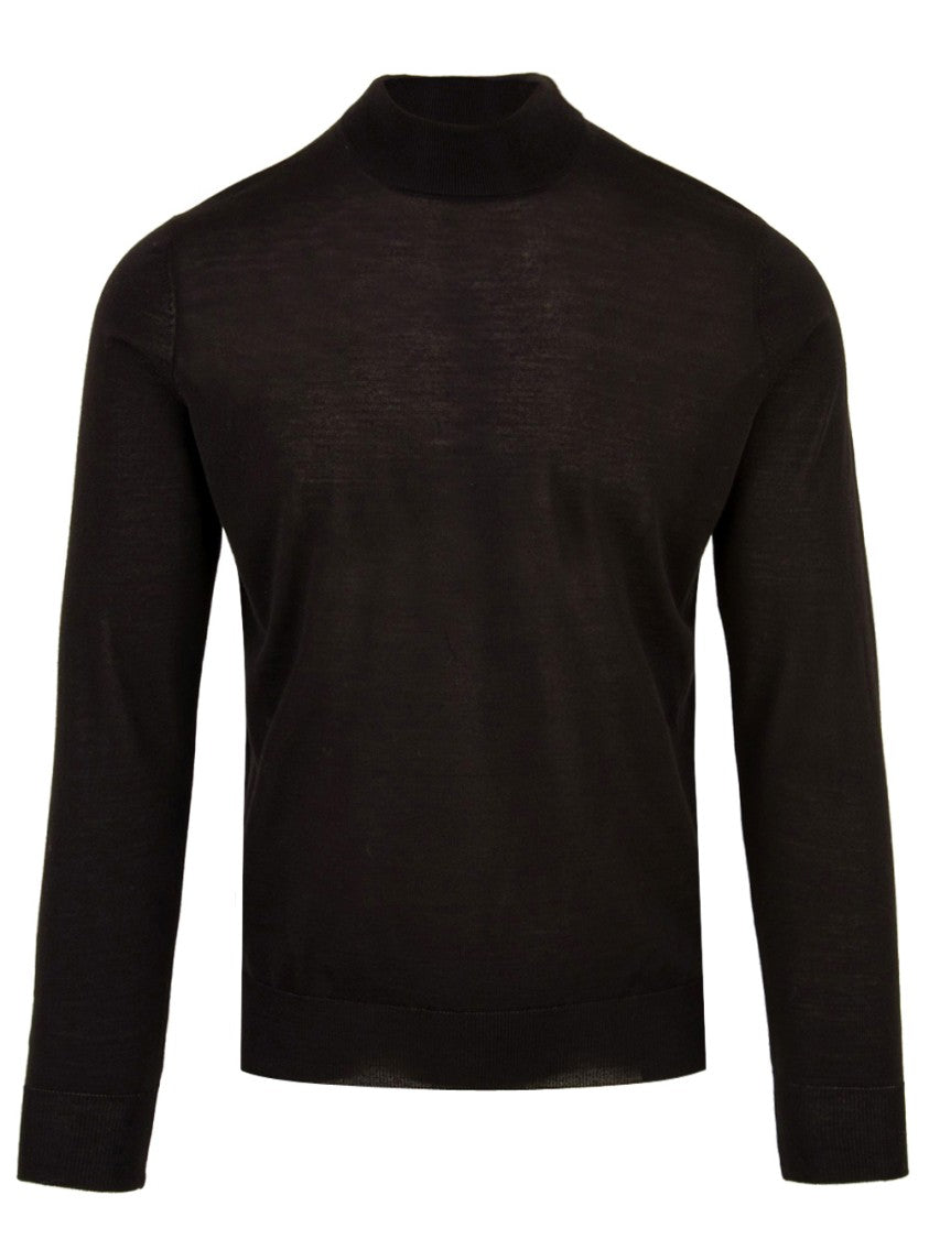Filippo De Laurentiis Elegant Black Merino Turtleneck Sweater