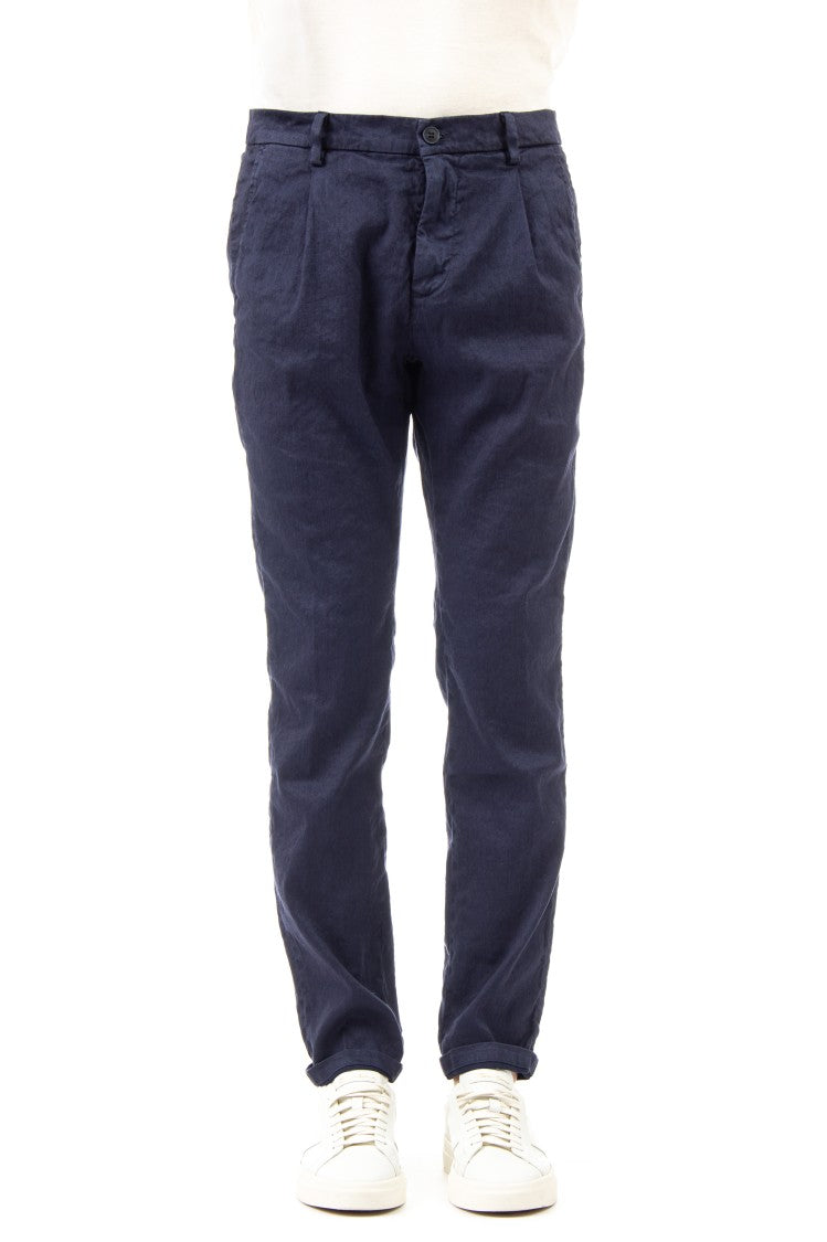 Mason's Amalfi Pleated Linen-Cotton Trousers