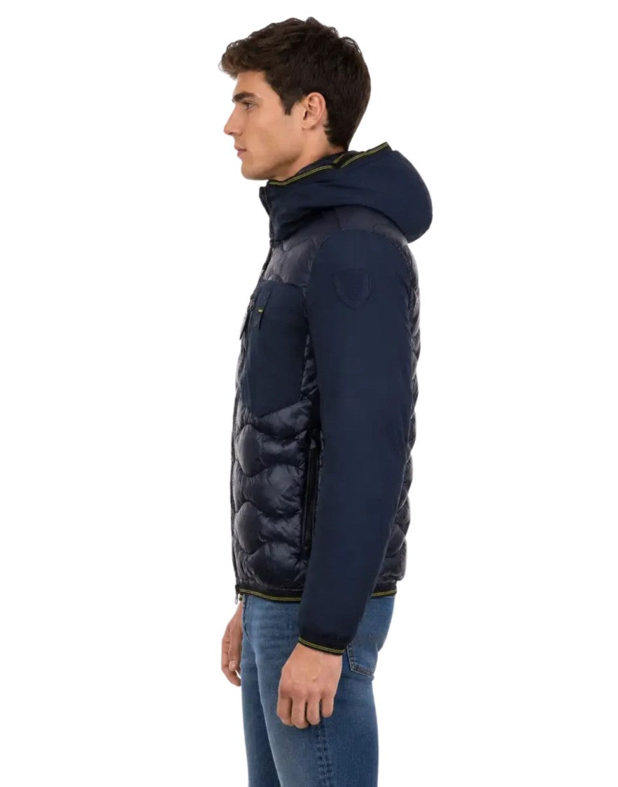 Blauer Dark Blue Albert Wave-Quilted Hooded Down Jacket