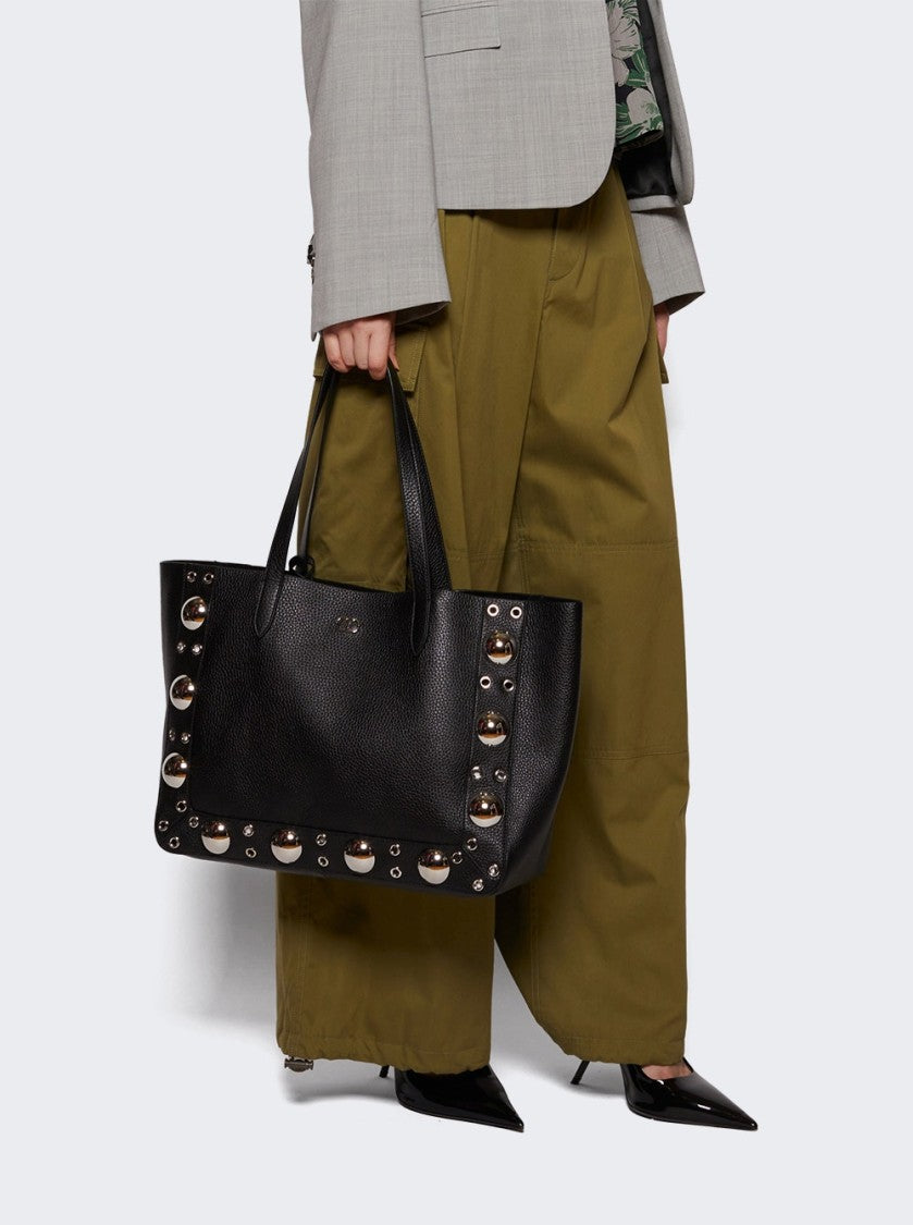 Valentino Garavani Medium Grainy Calfskin Shopping Tote With Signature Vlogo