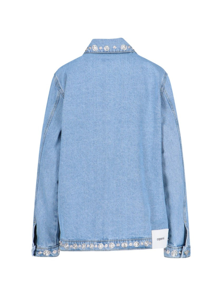 Coperni Studded Denim Jacket – Light Blue