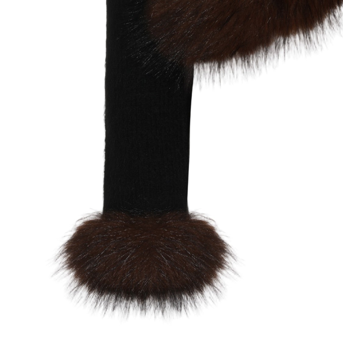 Self-Portrait Fitted Fur-Trim Knit Sweater
