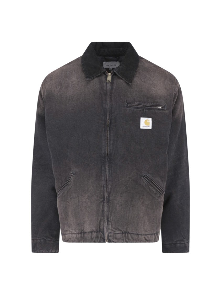 Carhartt Wip Black Og Detroit Worn-Effect Cotton Jacket